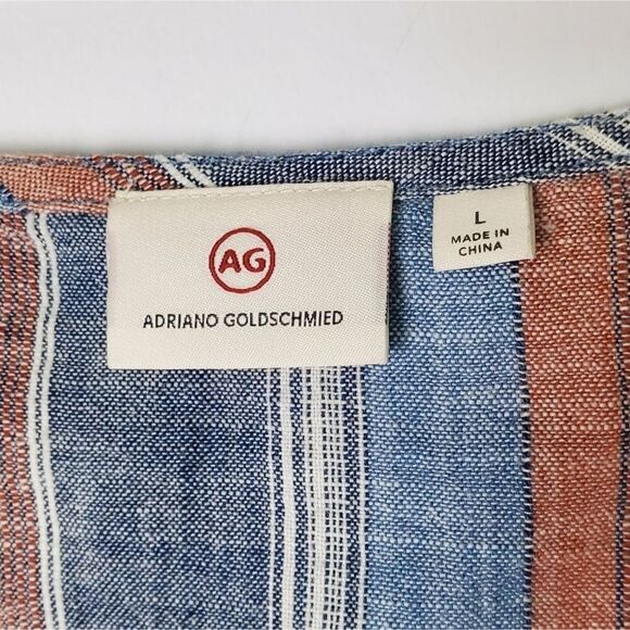 AG Cynthia Striped Tie Front Top Size Large - Picture 7 of 9